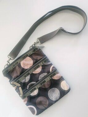 Vintage LeSportsac Travel Crossbody Neutral color DOTS!